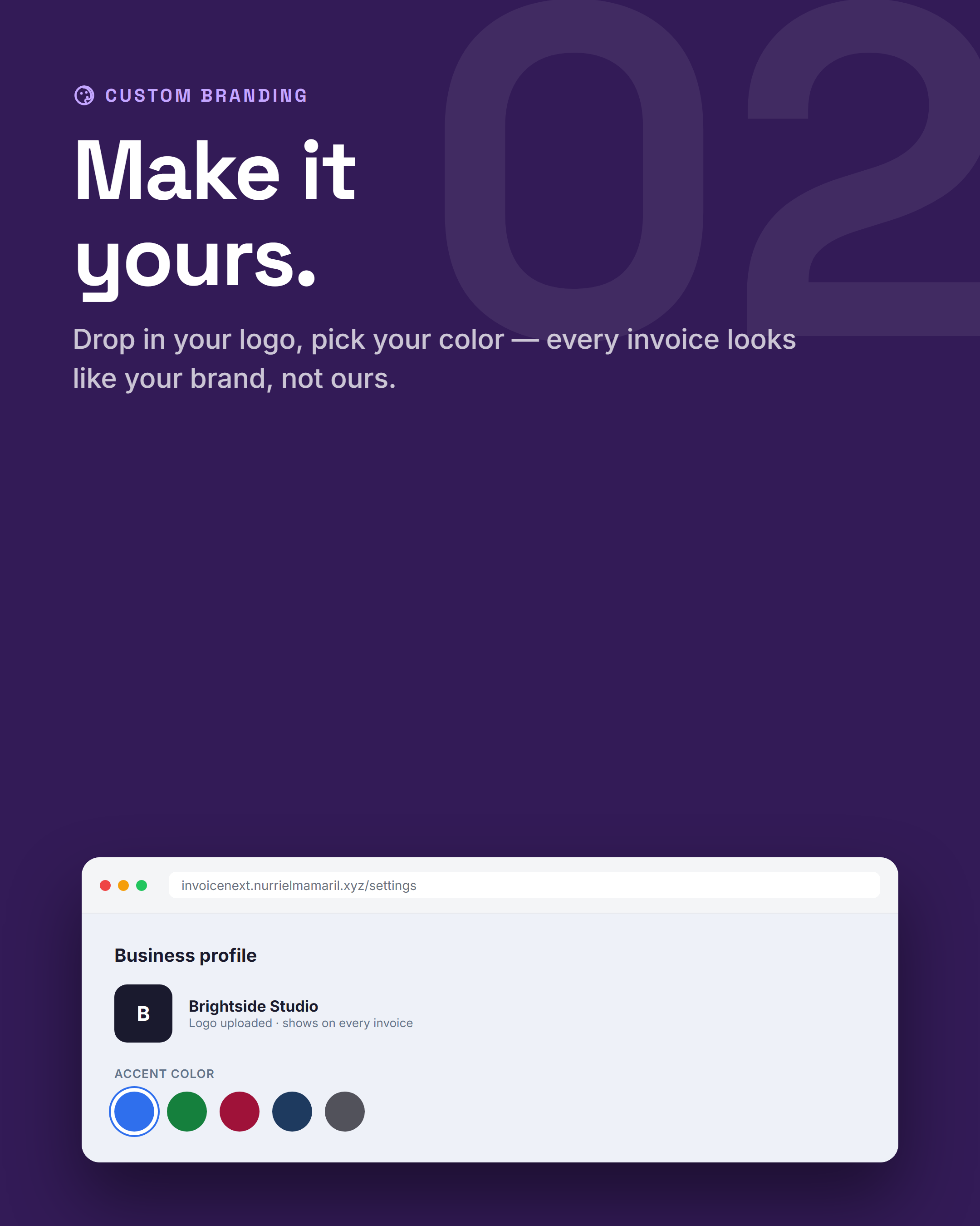 Custom logo and accent color