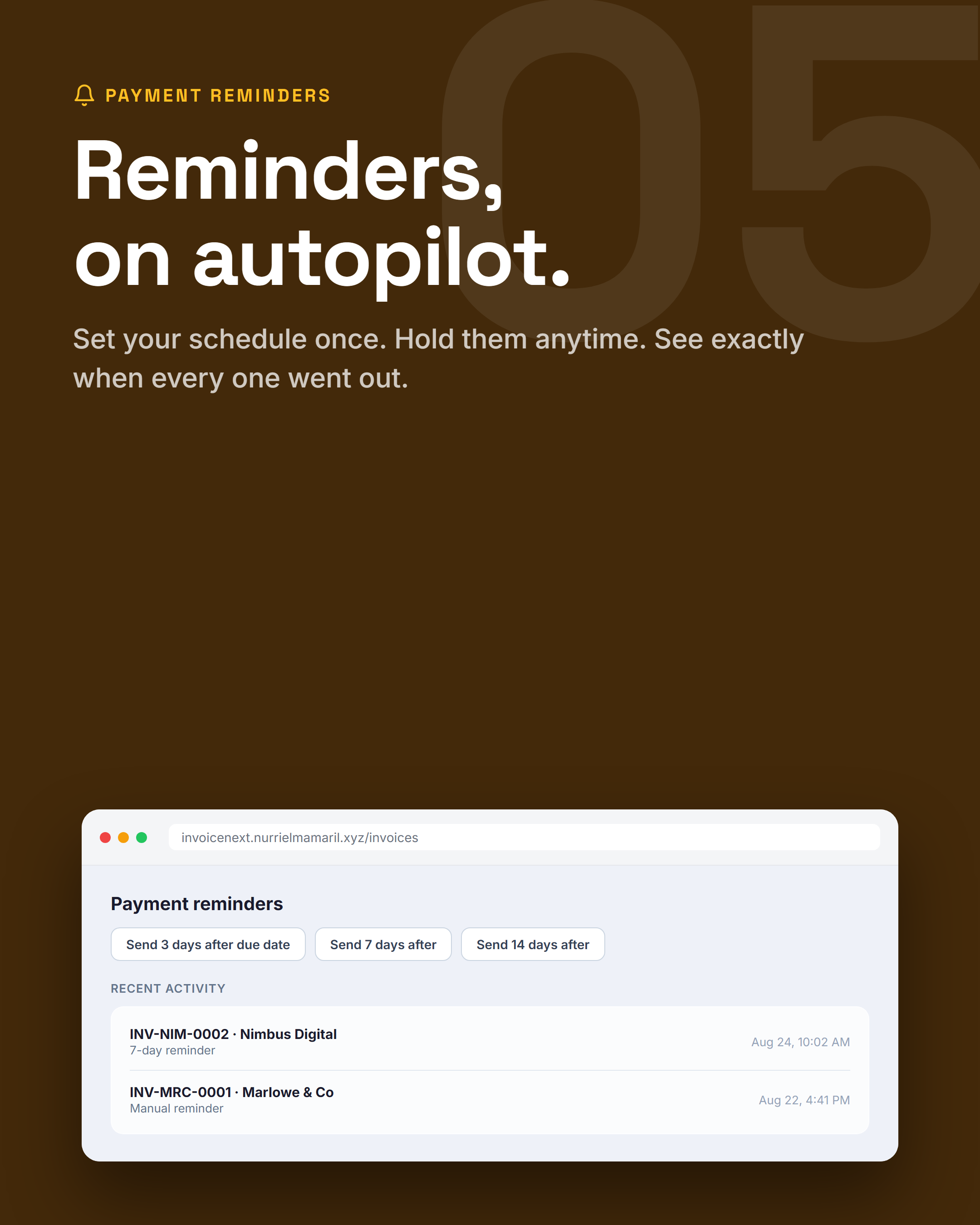 Automatic payment reminders